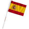4" x 6" Spain Imprinted Staff Polyester Stick Flags